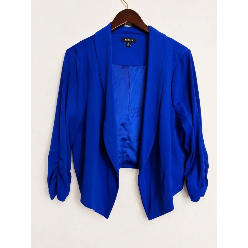 Torrid Size 1 Royal Blue Open Front Blazer Jacket
